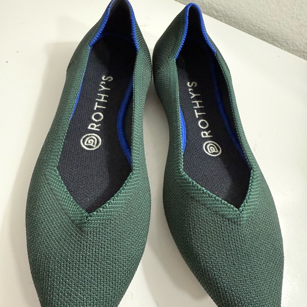 Rothy's Dark Green and Blue Flats - Picture 6 of 6